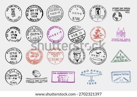 Vintage postage stamps collection of vector stamps