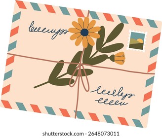 Projeto herbário de envelope postal vintage