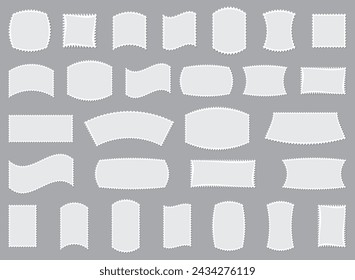Vintage postal stamp collection with empty frames for background and design. Vector illustration with warp effects