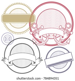 Vintage postal stamps and postmarks set for mail post, vector illustration 