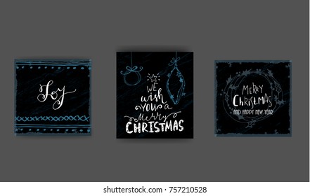 vintage postcard, background with hand written typography and hand drawn wreath.