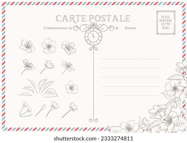 Vintage-Postkartenhintergrund-Vorlage. Vektorgrafik