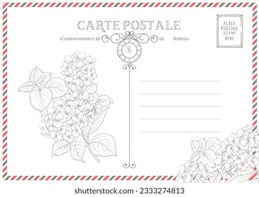 Vintage postcard background template. Vector illustration