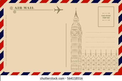 Vintage postcard with Big Ben