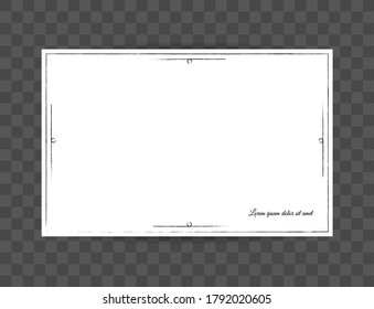 Vintage postcard design. Mock up template. Vector realistic illustration on transparent background. Top view. 