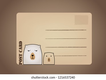 Diseños de postal antiguos. Ilustración vectorial.