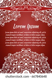 Vintage postcard with a drawing of the mandala and ornaments. Vector Oriental design flyer template layout. Islam, Arabic, Indian, Mexican Ottoman style.
