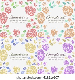 Vintage postcard with floral pattern. Vector illustration