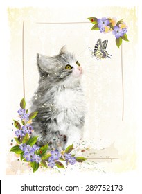 5,957 Cats With Flowers Paintings Images, Stock Photos & Vectors ...