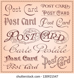Vintage postcard lettering vector