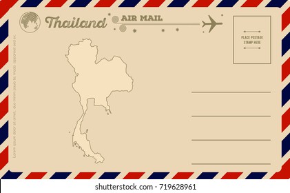 Vintage Postcard Map Thailand Stock Vector Royalty Free 719628961 Vintage Postcard Map Thailand Stock Vector Royalty Free 719628961