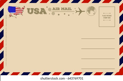 Vintage postcard with map of United States