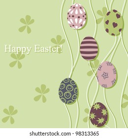 Vintage  postcard with  paper eggs and place text