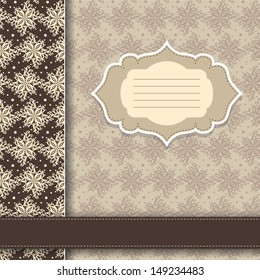vintage postcard with pretty damask texture 2
