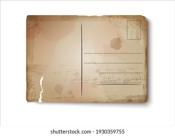 vintage de la tarjeta postal de vuelta con espumas e irregularidades, Vector EPS