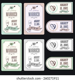 Vintage postcard save the date background for wedding invitation