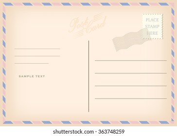 Vintage postcard, - serenity and rose quartz vintage pastel color vector design