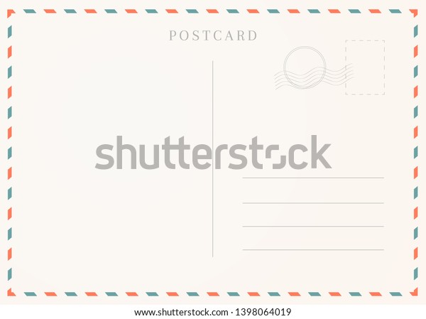 Vintage postcard template. Postal card\
illustration for\
design