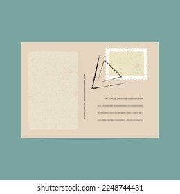 Imagen vectorial de la plantilla de postales de vintage