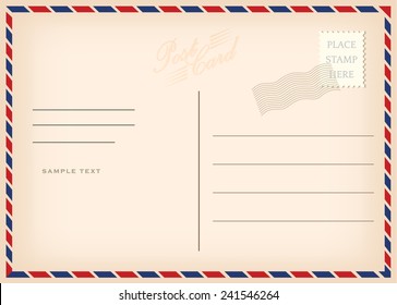 Vintage postcard, vector design