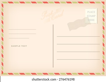 Vintage postcard, vector design