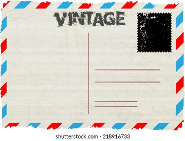 Vintage postcard. Vector illustration. 