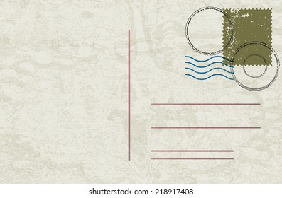 Vintage postcard. Vector illustration. 