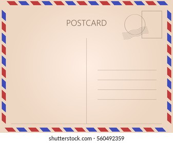 Vintage postcard. Vector illustration of letter with fields.