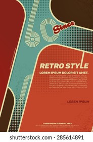 Vintage poster 60s, 70s in retro style.
