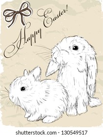 Vintage poster about Easter. Vector illustration EPS8