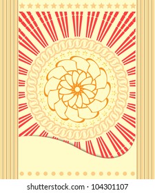 vintage poster. Abstract sun