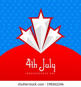 Vintage poster, banner or flyer design with stars on national flag colours background. 