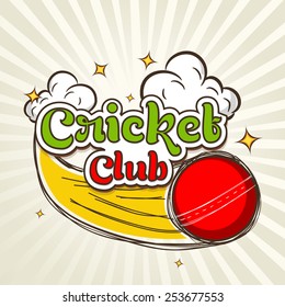 Vintage poster, banner or flyer design with stylish text and red ball on rays background. 