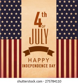 Vintage poster, banner or flyer design for 4th of July, American Independence Day celebration.