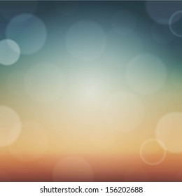 Vintage Poster With Bokeh, With Gradient Mesh, Vector Illustration