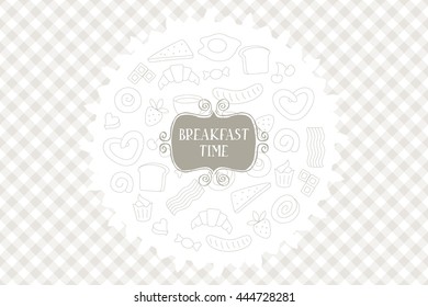 Vintage Poster - Breakfast. for your design. Vector illustation