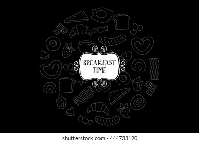 Vintage Poster - Breakfast. for your design. Vector illustation