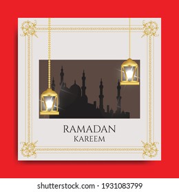 vintage poster card background ramadan vector template
