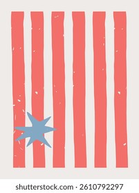 Vintage poster, card or branding abstract background. Textured vector backdrop with stripes and bow frame. Retro styled illustration for invitations, stationery, printables.