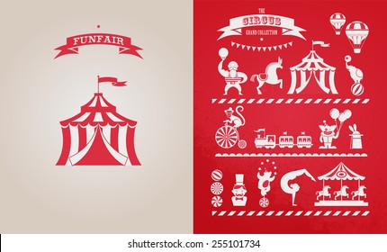 vintage poster with carnival, fun fair, circus vector background and illustration