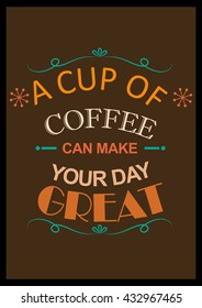 Vintage poster of coffee inspiration quotation. Vector illustration