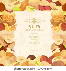 vintage poster with delicious nuts for your design