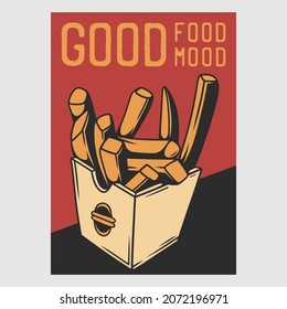 vintage poster design good food good mod retro illustration