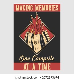 vintage poster design making memories one campsite at a time retro illustration