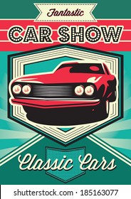 Vintage poster for the exhibition of cars