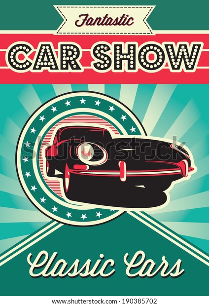 Vintage poster for the\
exhibition of cars