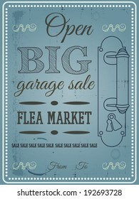 Vintage Poster Flea Market, Garage Sale Vector