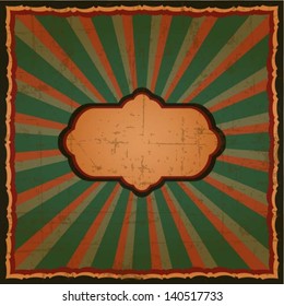 Vintage poster frame on the grunge Circus Background, vector Illustration