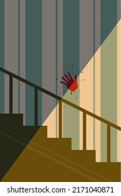 Vintage poster Halloween movie minimalism for flyer design. Horror old cinema. Layout template. Party decoration. Creative vector illustration. Holiday poster design. Horror old cinema movie.