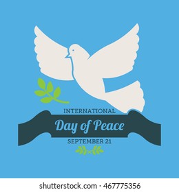 Vintage poster for the International Day of Peace. Vector Illustration